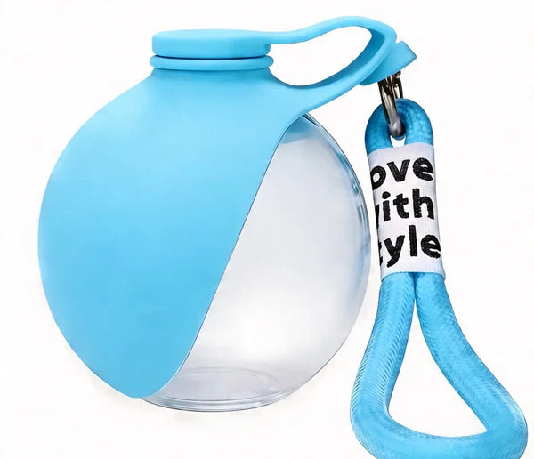 2-In-1 Portable Dog Water Bottle for Small Dogs - Leak-Proof & Compact Dog Travel Water Bottle -Stainless Steel Bottle & Silicon